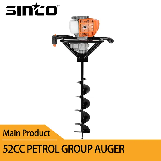 Tree Planting Power Tools Machine Two Stroke High Power Planting Digging Hole Piling Machine 52cc Petrol Group Auger Agricultural Machinery 